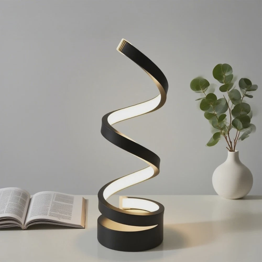 Moderne LED Spiral Tafellamp - 3 Kleurtemperaturen, Dimbaar, USB