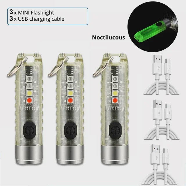 Compacte Mini Zaklamp met Type-C Opladen, Magnetisch & Waterdicht
