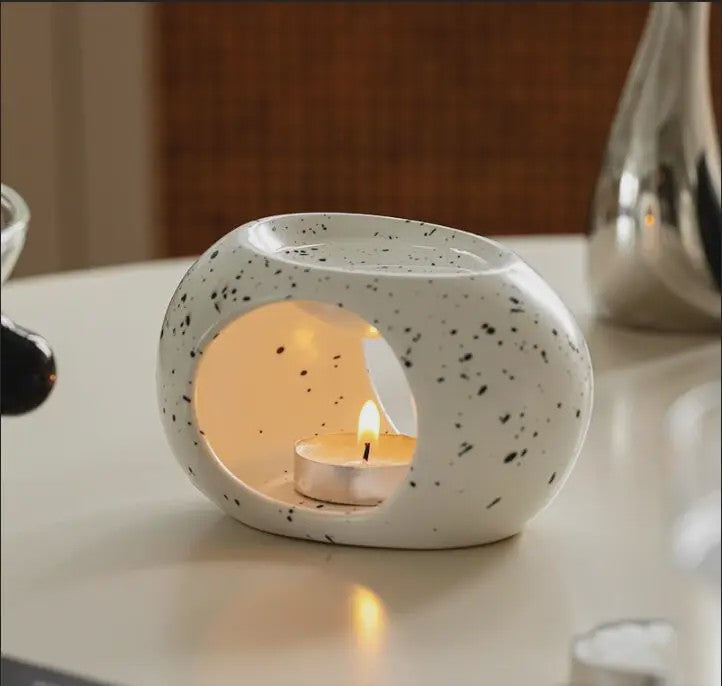 Keramische Oliebrander met Waxinelichtje - Essentiële Olie Diffuser voor Huis & Spa