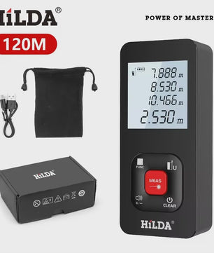 HILDA Laser Afstandsmeter - 50M, 100M, 120M - Precisie Bouwmeting & Meetinstrument