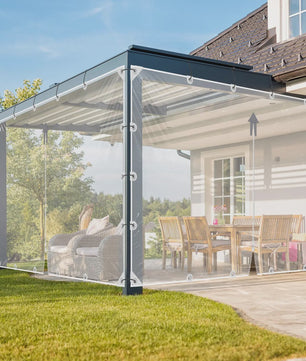 Waterdicht Transparant PVC Zeildoek met Ritssluiting en Verstevigde Oogjes - Ideaal voor Tuin en Garage