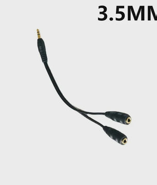 3.5mm Y-Splitter Kabel: 1 Male naar 2 Female Audio Adapter voor Koptelefoon & Microfoon