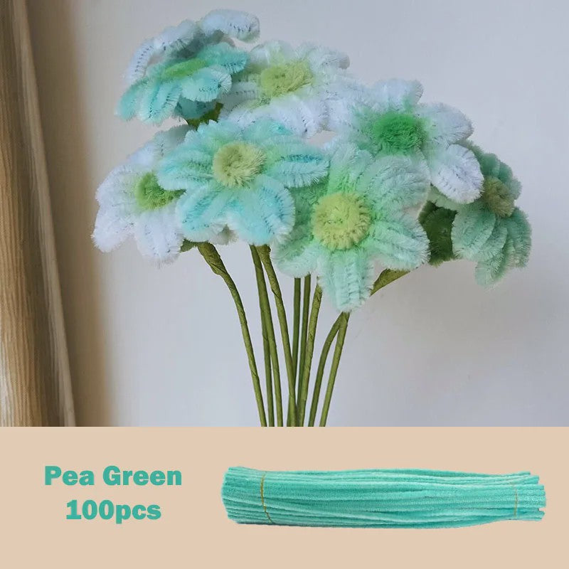 100x Kleurrijke Chenille Stelen Pijpenragers - DIY Knutselmateriaal voor Handgemaakte Creaties