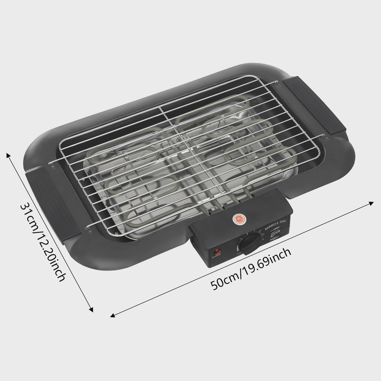 Elektrische Tafelgrill 2000W met 6-standen Temperatuurregeling en Afneembare Wateropvangbak