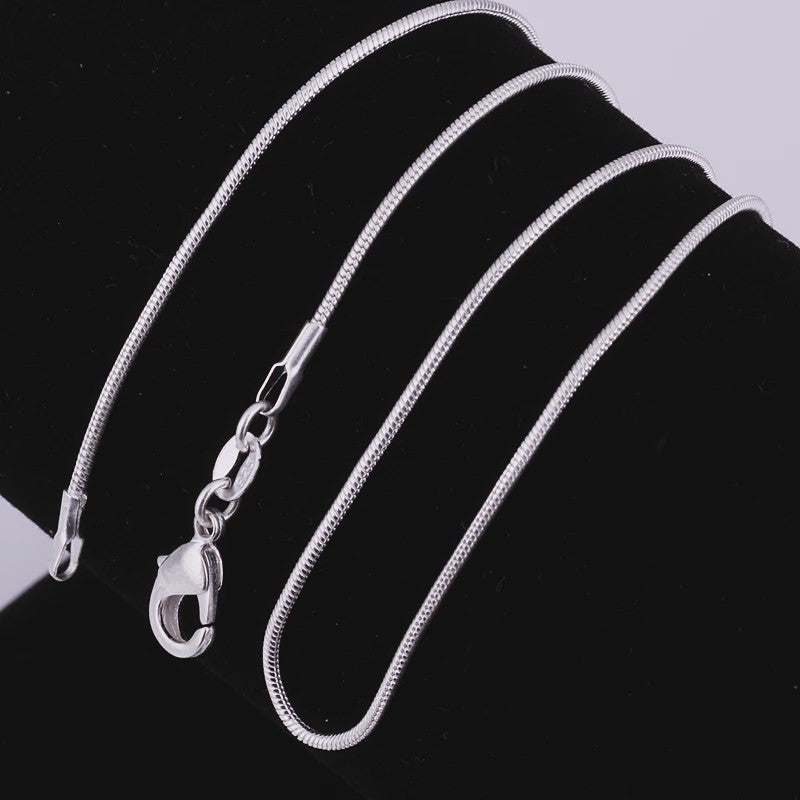 Zilveren Slangenhalsketting 925 Sterling Zilver - 45-60cm, 1-3mm Dik - Voor Heren & Dames - Perfect voor Hangers