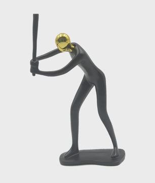 Moderne Mens Sculptuur met Gouden Hoofd - Decoratieve Figuur voor Huis en Bureau