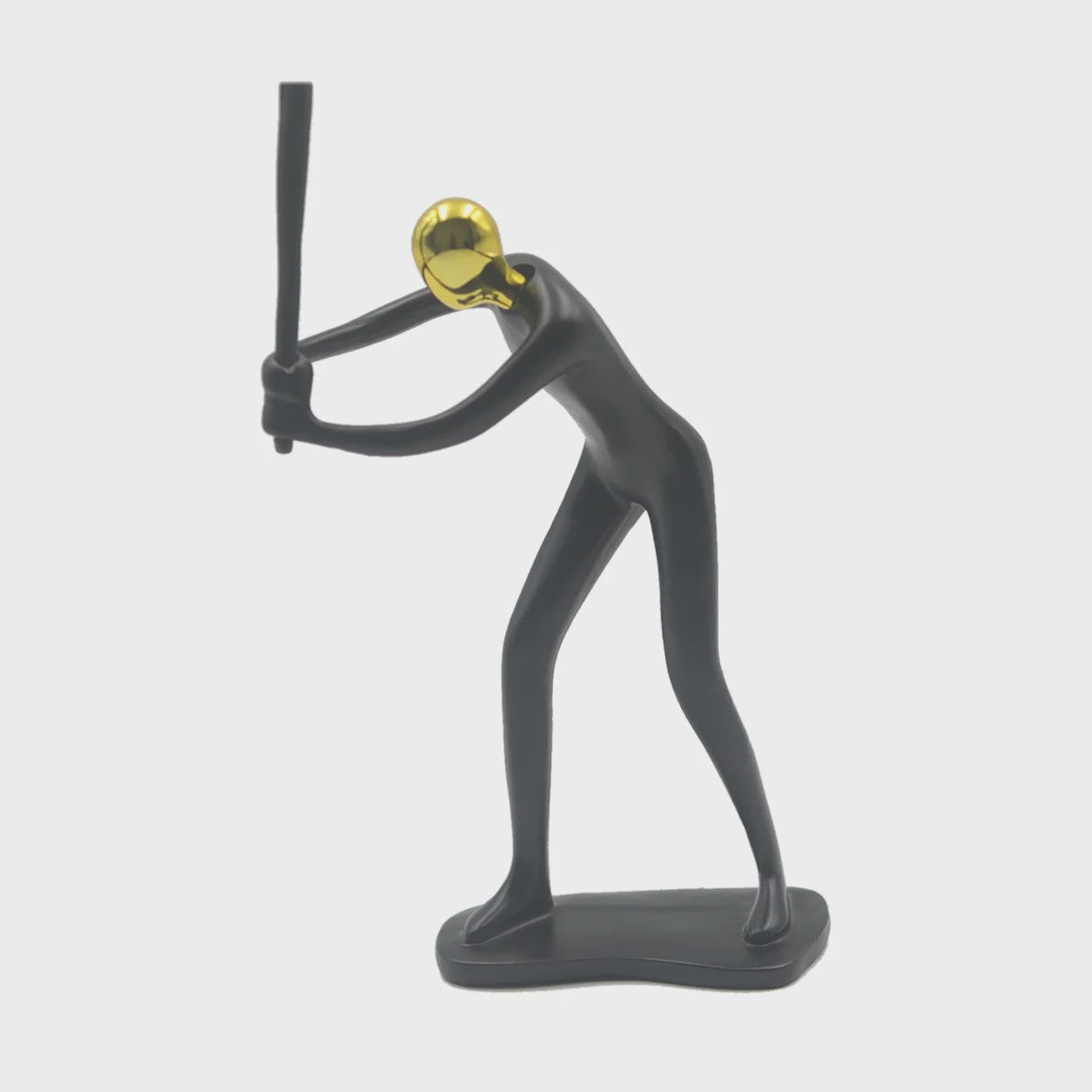 Moderne Mens Sculptuur met Gouden Hoofd - Decoratieve Figuur voor Huis en Bureau