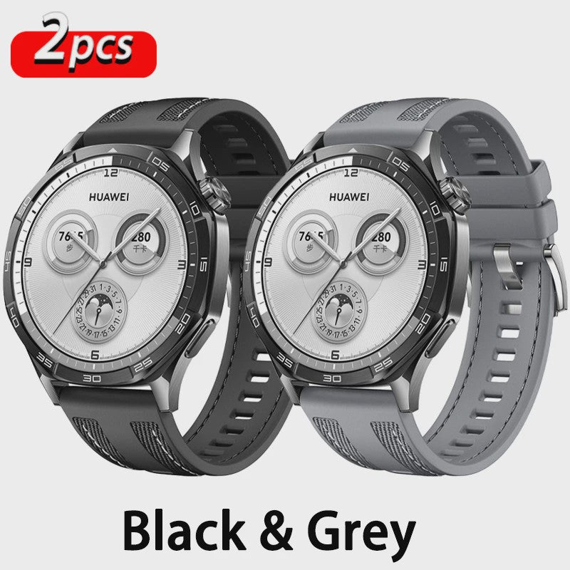 22mm Nylon & Siliconen Horlogeband voor Huawei Watch GT/Pro (46mm)