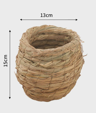 Handgeweven Stro Vogel Nest - Natuurlijk Huisje voor Vogels, Kwartels & Parkieten