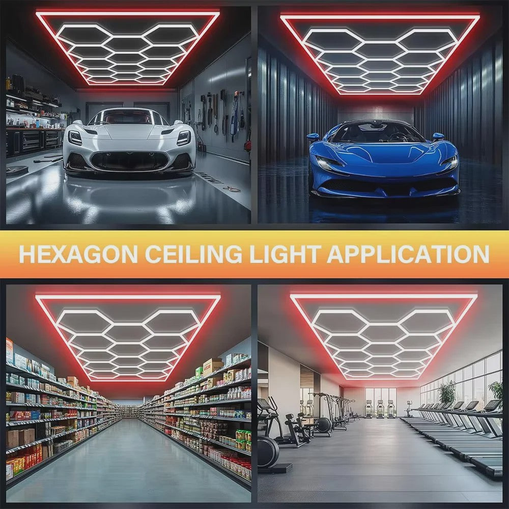 Modulaire Hexagon LED Garageverlichting - 14 Modules, Ultrahelder 6500K Wit, DIY Montage