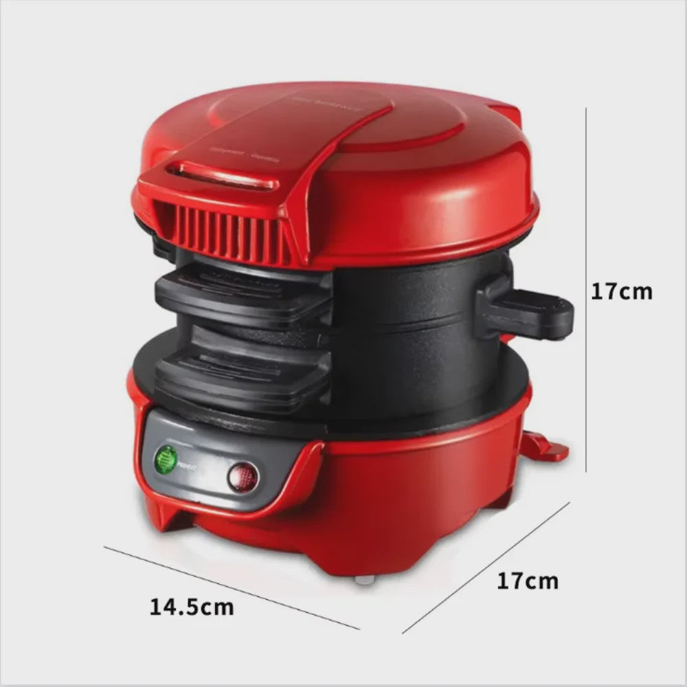 Compacte Ontbijt Sandwich Maker: Maak Snel Hamburgers, Omeletten & Meer