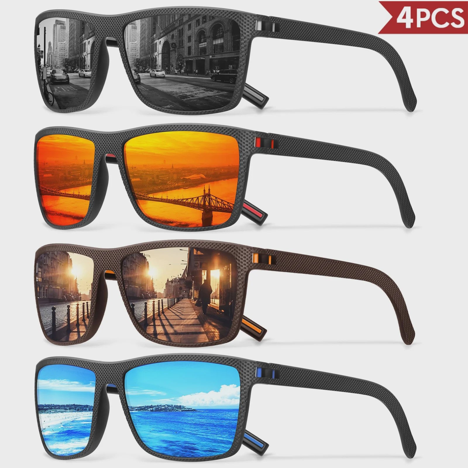 Designer Polarized Zonnebrillen Set voor Heren & Dames | UV400 Bescherming | Ideaal voor Buitenactiviteiten