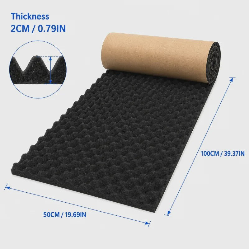 2cm Dik Zelfklevend Akoestisch Schuim Rol - Geluidsabsorberend & Isolatie voor Auto, Studio, Muur