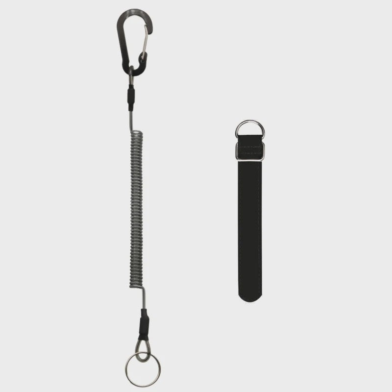 2 Meter Visco Lanyard met Hengelband - Intrekbaar Anti-Verlies Koord met Karabijnhaak