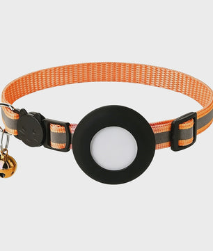Verstelbare Airtag Kattenhalsband met Veiligheidsgesp, Bel & Reflectie - Anti-Verlies Tracker Houder