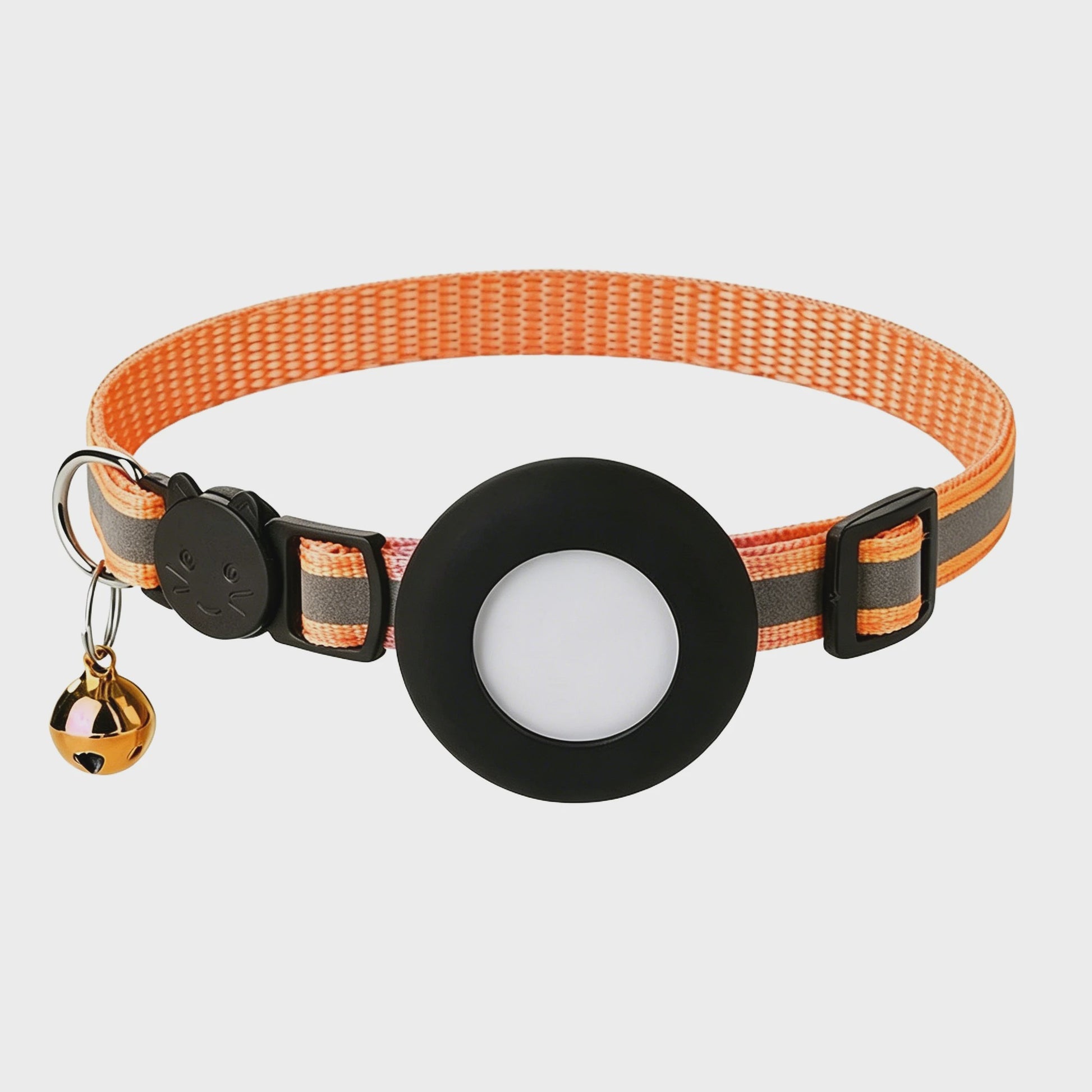 Verstelbare Airtag Kattenhalsband met Veiligheidsgesp, Bel & Reflectie - Anti-Verlies Tracker Houder
