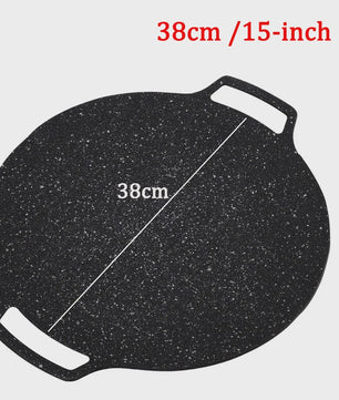 KOSUN Grillpan Rond Non-stick Maifan Steen - Indoor/Outdoor BBQ, Gas & Inductie