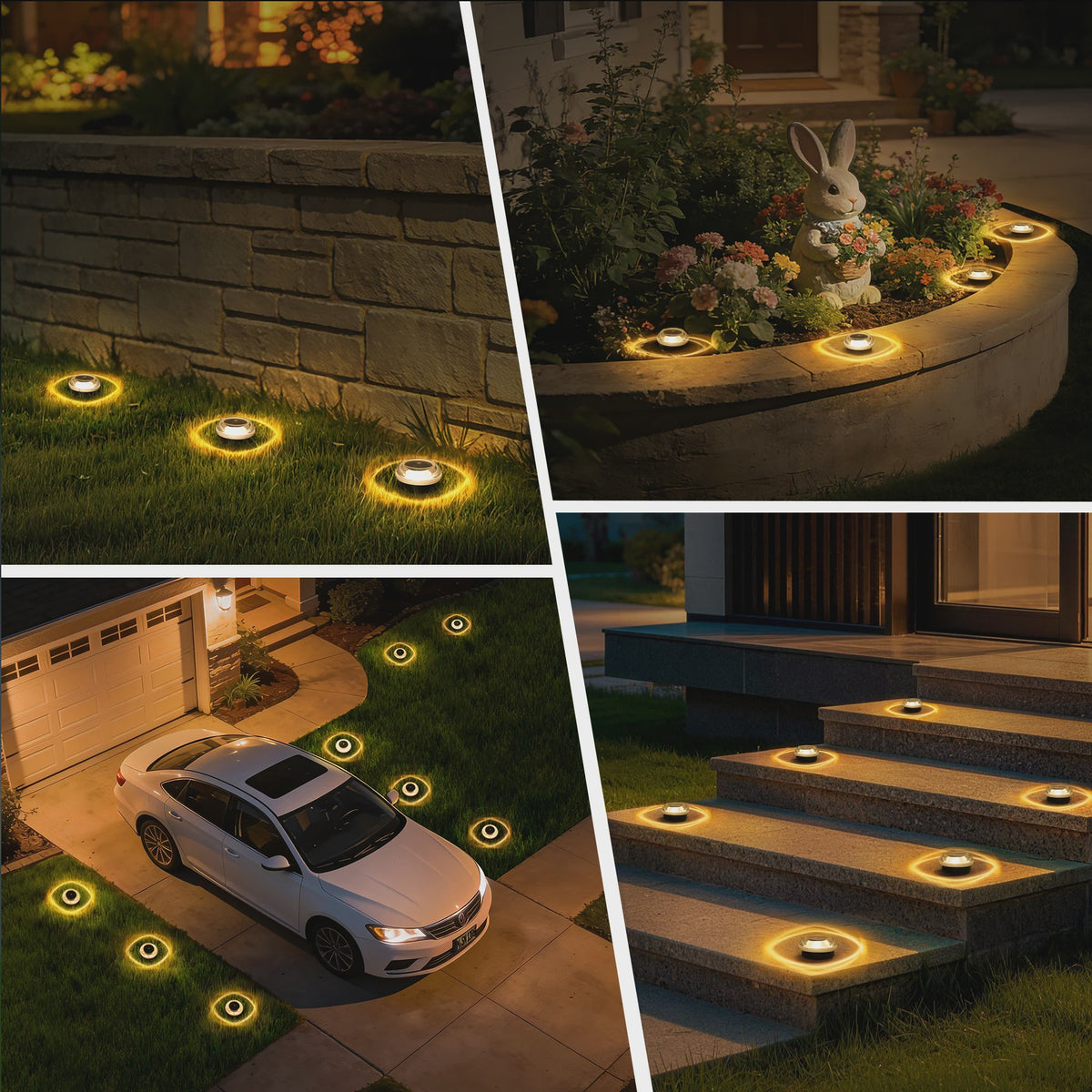 12x Solar Grondspots Warm Wit - IP65 Waterdicht - Automatische Verlichting voor Tuinpaden