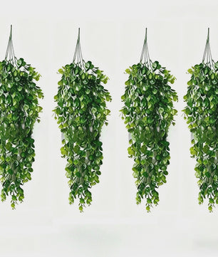 Set van 4 Kunstplanten Eucalyptus - Hangplanten met UV-bestendigheid voor Buiten & Binnen Decoratie