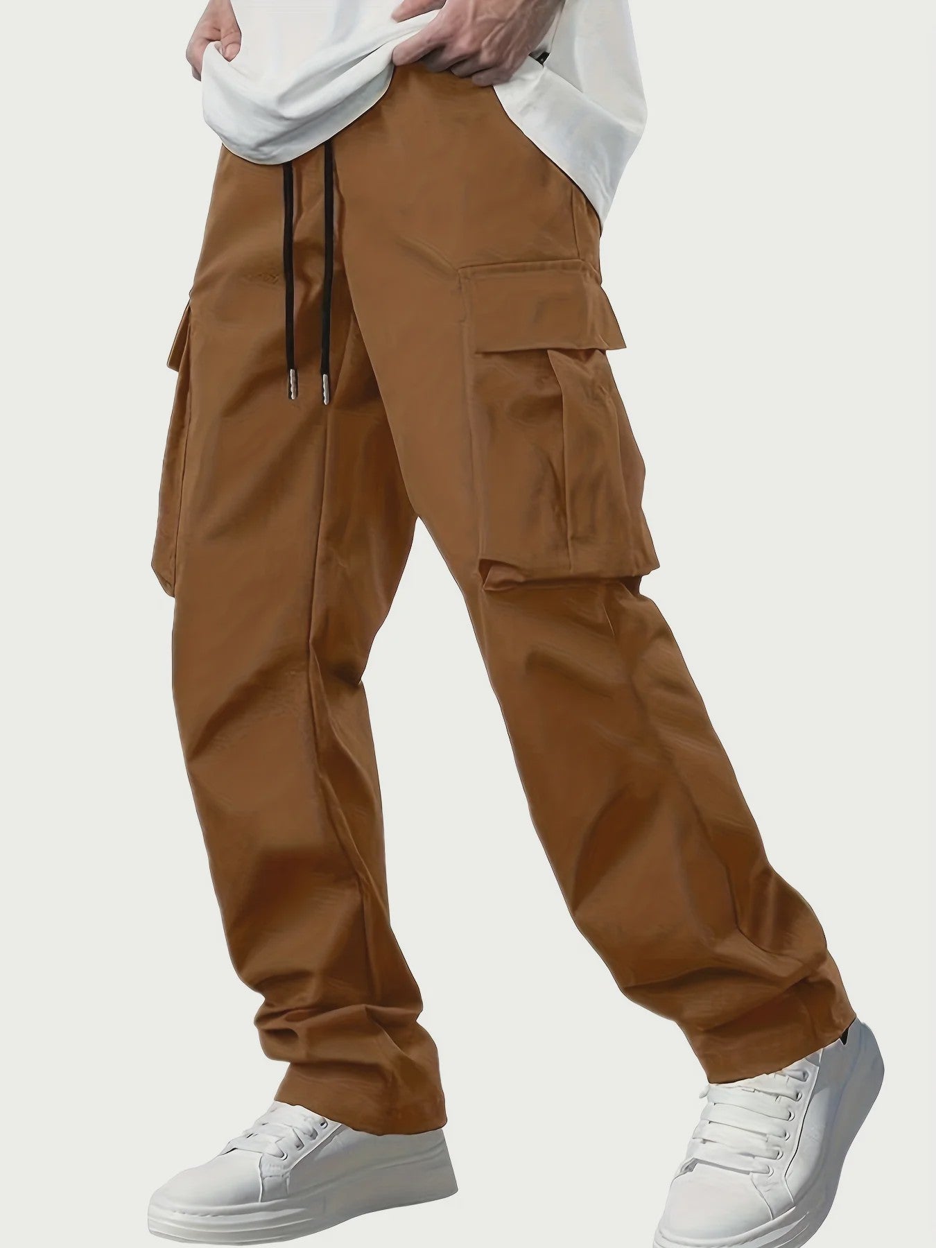 Herfst/Winter Heren Cargo Broek met Multi-Pocket en Tailleband