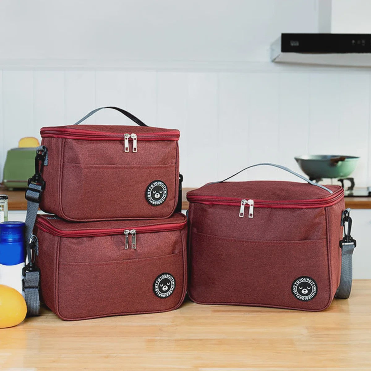 Ruime Thermos Lunchtas Waterdicht met Verstelbare Schouderband - Ideaal voor School, Werk & Uitjes
