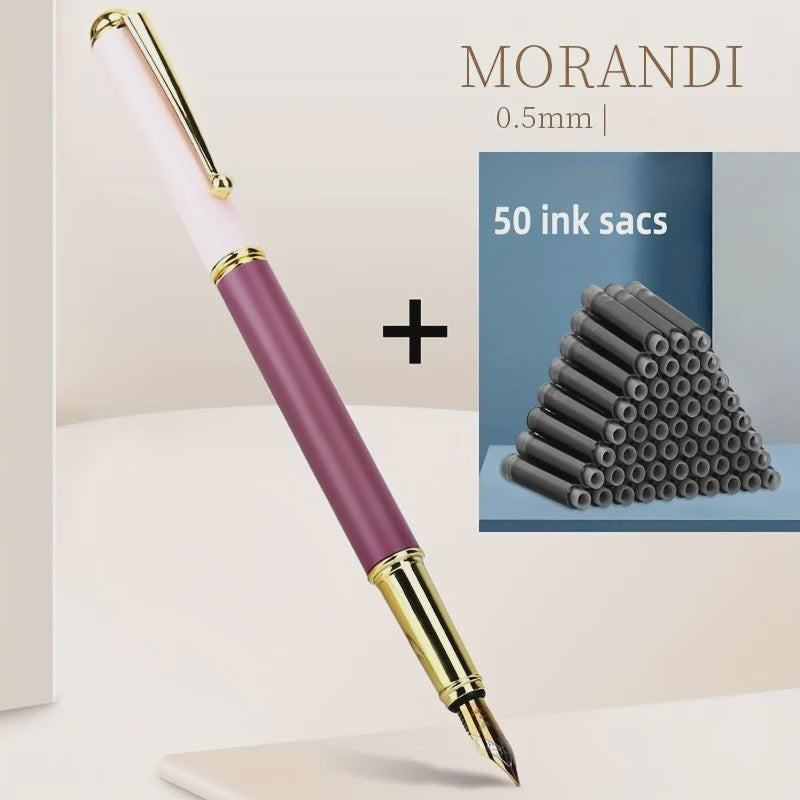 Giorgio Morandi Vulpen Set: Luxe Kantoor & Schrijfwaren met 50 Inktpatronen, 0.5mm Punt