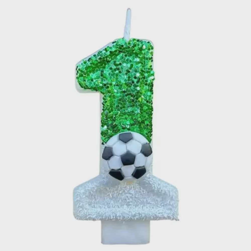 Voetbal Cijfer Kaarsen - Glitter & Graduele Kleurverandering - Verjaardag Decoratie
