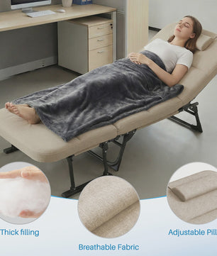 Verstelbare Loungestoel en Campingbed 6 standen, inklapbaar, 200kg belastbaar, met kussen