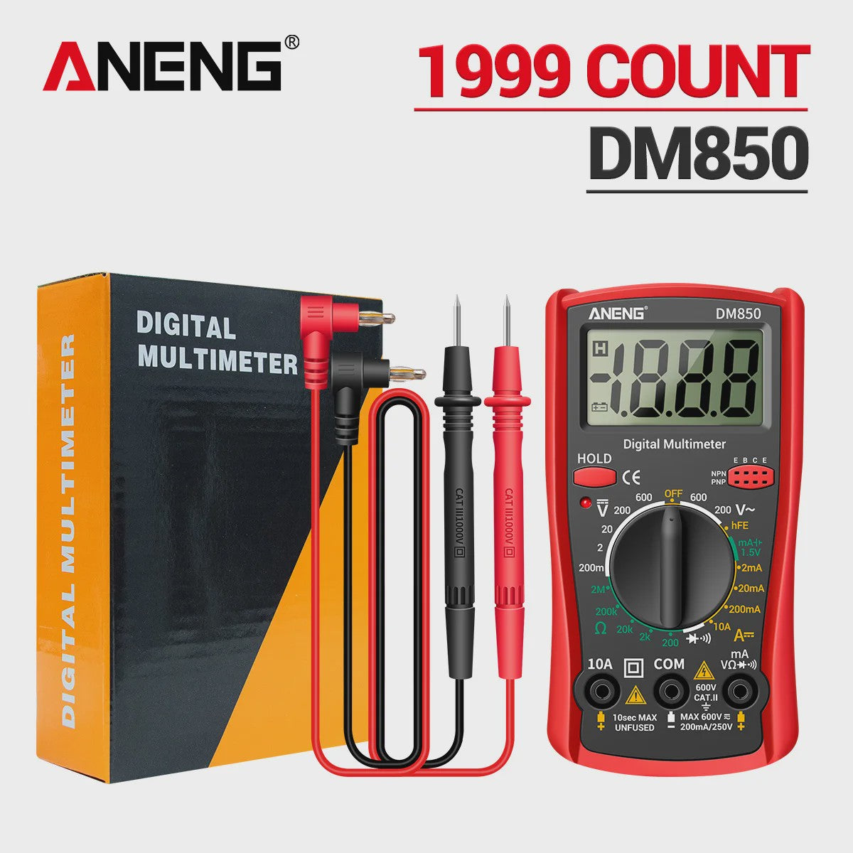 ANENG DM850 Digitale Multimeter - Professionele Spannings- en Stroomtester