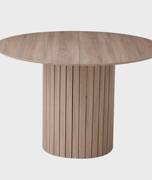 Moderne Ronde Eettafel 120cm met Houten Basis - Scandinavisch Design voor 4-6 Personen