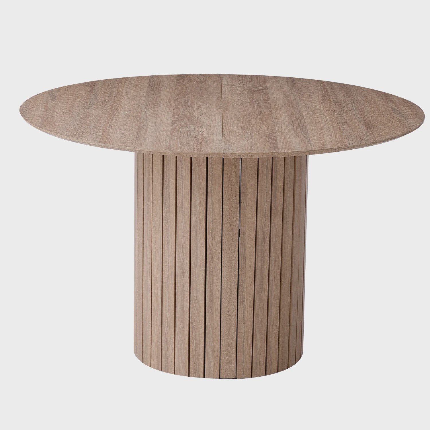 Moderne Ronde Eettafel 120cm met Houten Basis - Scandinavisch Design voor 4-6 Personen