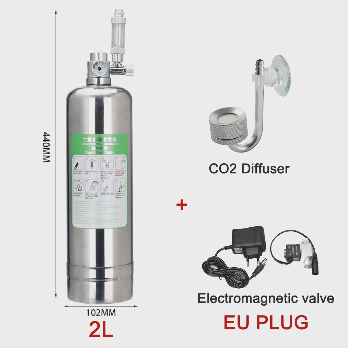 Roestvrijstalen Aquarium CO2 Generator Systeem Kit voor Plantengroei