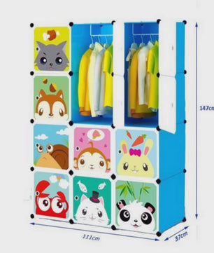 Kinder Kledingkast Uitbreidbaar met Deuren & Hangers - 111x37x147 cm