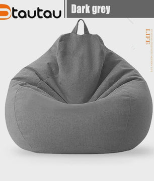 70cm Gevulde Beanbag Sofa van Katoen Linnen - Comfortabele Loungestoel voor Ontspanning