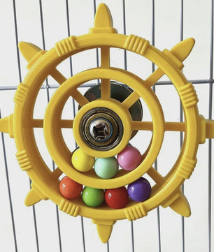 Roei/Stuurwiel Vogel Speelgoed Spinner met Kleurrijke Kralen - Plezier & Beweging voor Papegaaien