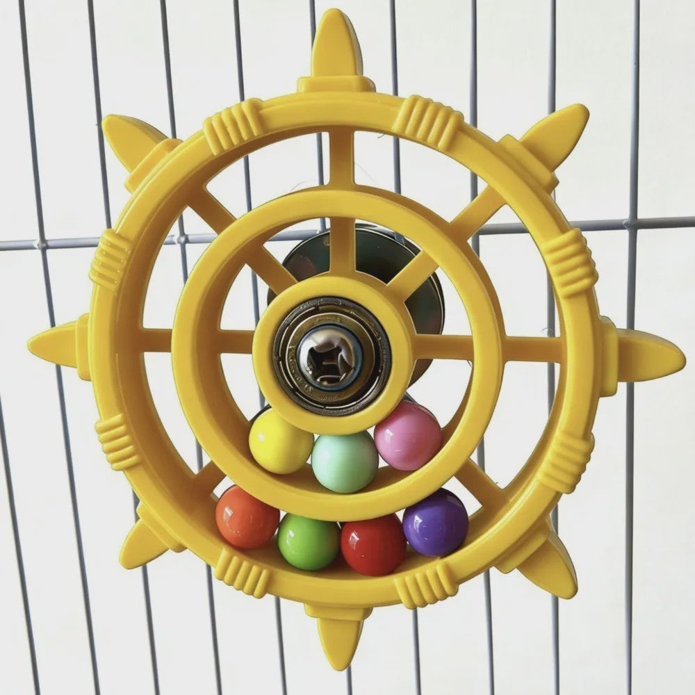 Roei/Stuurwiel Vogel Speelgoed Spinner met Kleurrijke Kralen - Plezier & Beweging voor Papegaaien
