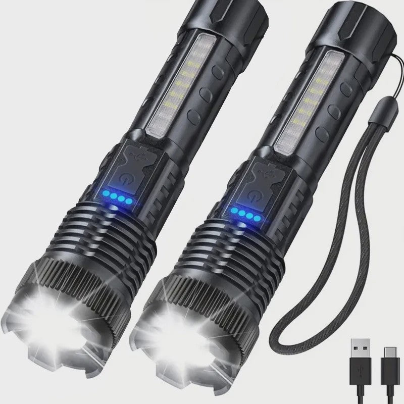 Krachtige Oplaadbare LED Zaklamp Tactisch met Zoom & 6 Modi