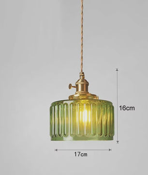 Nordic Groene Glazen Hanglamp met Koperen Fitting - Sfeervolle Moderne Verlichting