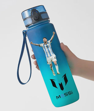 Lionel Messi Drinkfles 650ml - Blauw, PC Safe, Draagbaar, Perfect Cadeau voor Voetbalfans