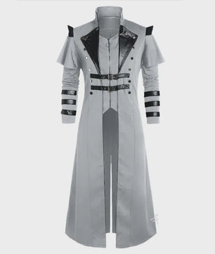 Lange Steampunk Jas voor Heren - Middeleeuws Gothic Piraat Kostuum