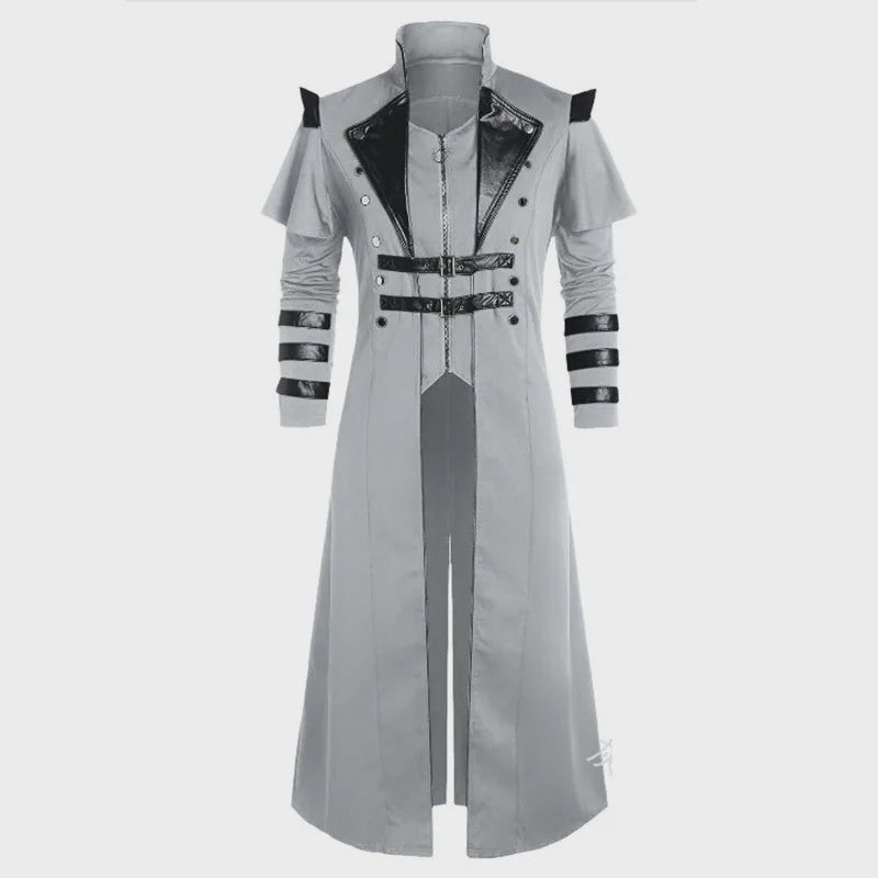Lange Steampunk Jas voor Heren - Middeleeuws Gothic Piraat Kostuum