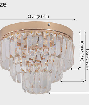 Luxe Kristallen Plafondlamp Goud - Moderne Hanglamp met LED Verlichting voor Woonkamer & Slaapkamer
