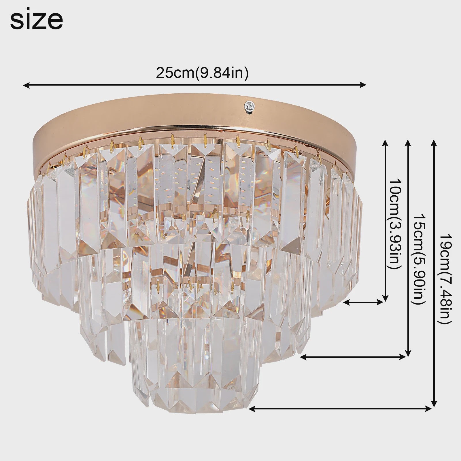 Luxe Kristallen Plafondlamp Goud - Moderne Hanglamp met LED Verlichting voor Woonkamer & Slaapkamer