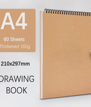 Professioneel Schetsboek 160gsm - 30 Vel Dik Tekenpapier met Spiraalbinding