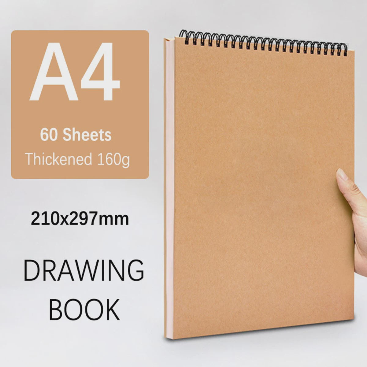 Professioneel Schetsboek 160gsm - 30 Vel Dik Tekenpapier met Spiraalbinding