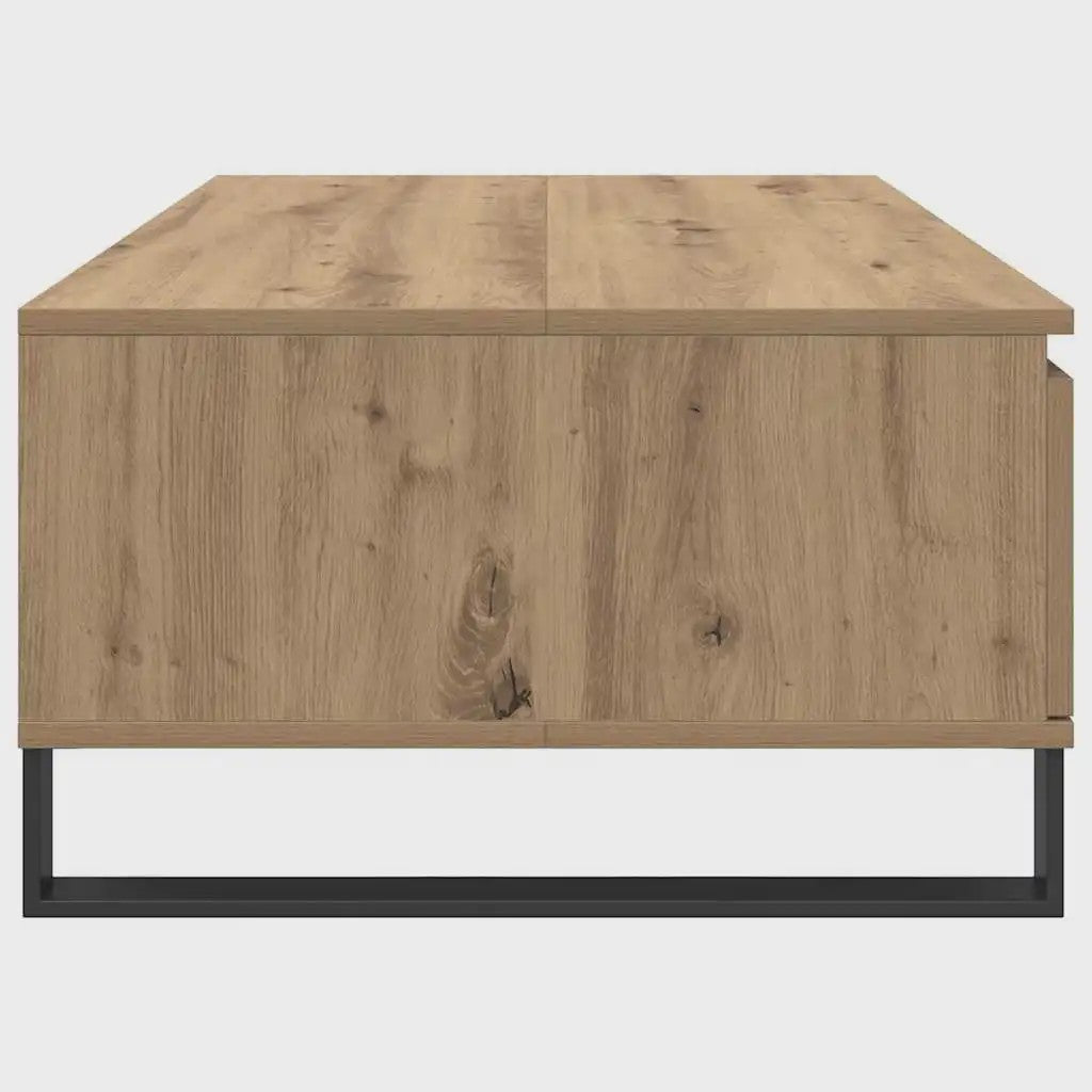 Handgemaakte Eiken Salontafel 90x60x35 cm - Modern Design met Opbergruimte