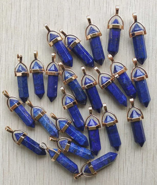Natuurlijke Groene Aventurijn Kristal Pilaren Hangers - 24 Stuks Set voor Sieraden Maken