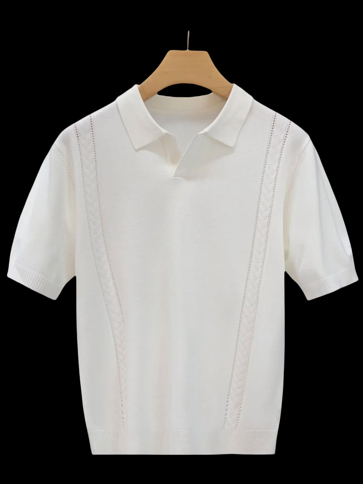 Luxe Gebreide Polo Heren - Zomer Ice Silk Korte Mouw