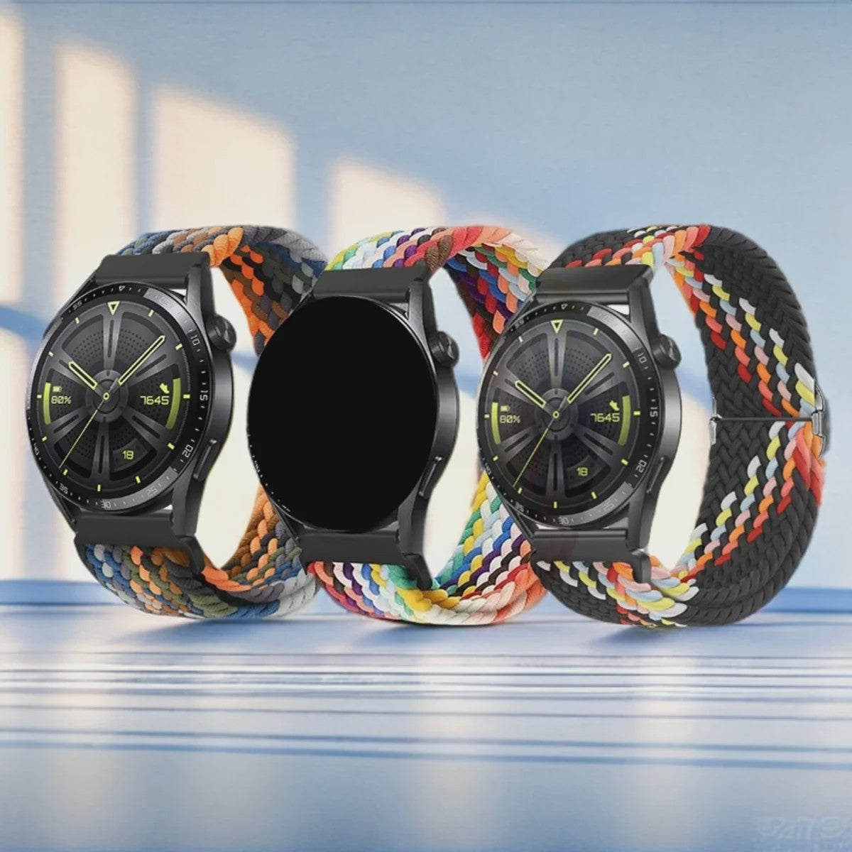 3x Elastische Nylon Bandjes voor Smartwatches (18/20/22mm) - Snelwissel & Comfortabel
