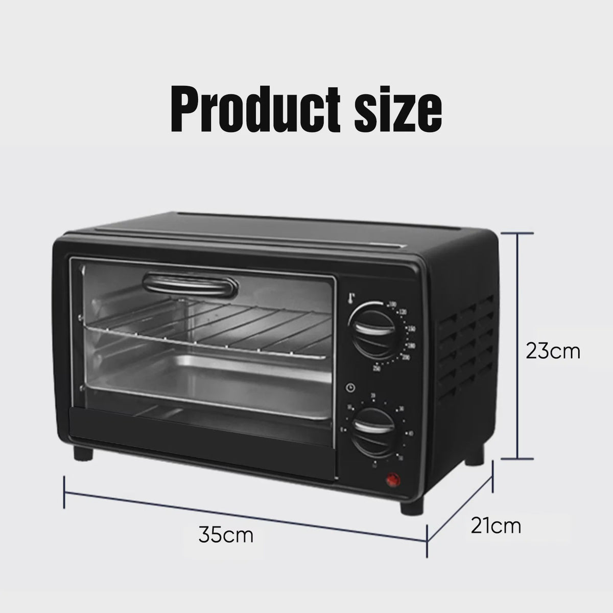 Compacte Mini Oven met Airfryer Functie - 13L, 700W - Bakken, Roosteren & Gezond Koken